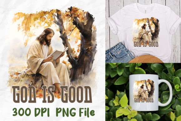God is Good Read Bible Book Jesus Fall T-Shirt Designs