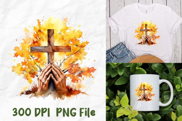 Jesus Christ Prayer Pray Cross Fall Leaf