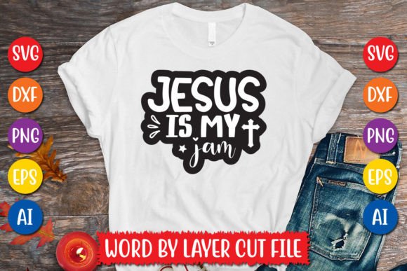 Jesus is My Jam Sticker SVG Design for T-Shirt Designs